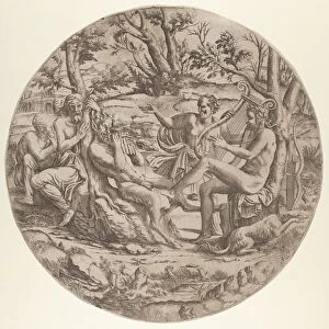 Contest Apollo Marsyas ca 1543 Etching sheet diameter