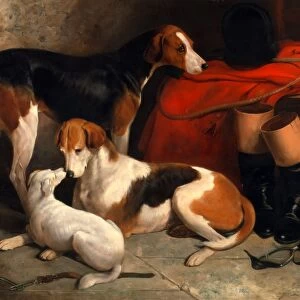 A Couple of Foxhounds with a Terrier, the property of Lord Henry Bentinck Couple