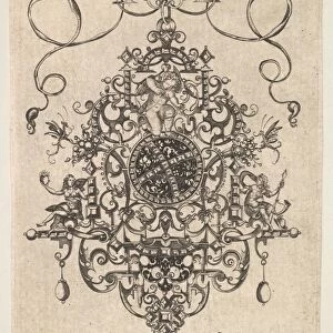 Design Pendant Cupid 1609 Engraving blackwork