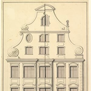 Drawing Street Elevation Town House 1729 Pen