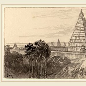 Edward Lear, Tanjore, British, 1812-1888, 1884-1885, brush and gray wash on wove paper