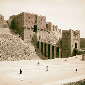 Entrance gateway castle Aleppo 1898 Syria