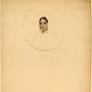 Esther Frances Alexander, Young Womans Head, American, 1837 - 1917, graphite
