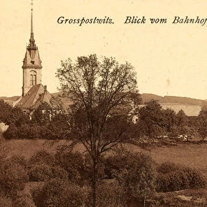 Evangelische Kirche GroBpostwitz 1914 Landkreis Bautzen