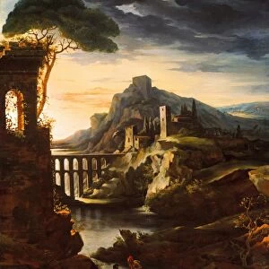 Evening Landscape Aqueduct 1818 Oil canvas 98 1 / 2 x 86 1 / 2
