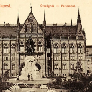 Exterior Hungarian Parliament Building 1908 Budapest