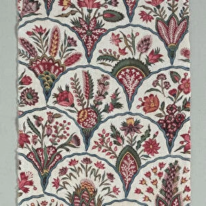 Fragment Woodblock Printed Cotton 1775 France