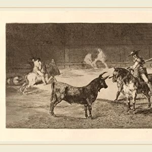 Francisco de Goya, El celebre Fernando del Toro, barilarguero, obligando a la fiera