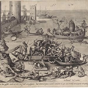 H Martinus on board a Narrenschip, Anonymous, Hieronymus Cock, 1548 - 1570