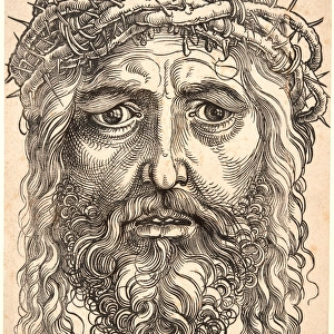 Hans Sebald Beham (German, 1500-1550). The Head of Christ Crowned with Thorns, ca