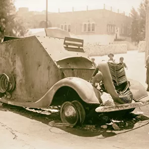 Hebron attack August 19 1938 Closer view armoured car