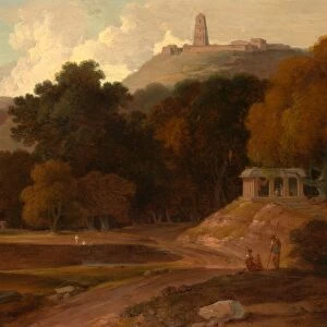 Hilly Landscape in India Signed lower left: [T?] Daniell, Thomas Daniell