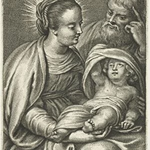 Holy Family, Schelte Adamsz. Bolswert, Peter Paul Rubens, Cornelis Galle (II), 1596