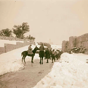 Jerusalem snowy winter North wall drifts snow
