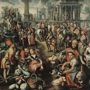 Joachim Beuckelaer Market Scene Ecce Homo Flagellation