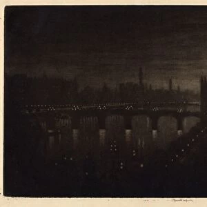 Joseph Pennell, Westminster, Evening, American, 1857 - 1926, 1909, mezzotint
