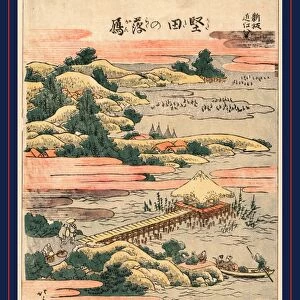 Katada no rakugan, Descending geese at Katada. Katsushika, Hokusai, 1760-1849, artist