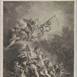 L Hymen et l Amour Hymen Cupid 18th century Etching