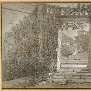 Landscape with a Staircase and a Balustrade