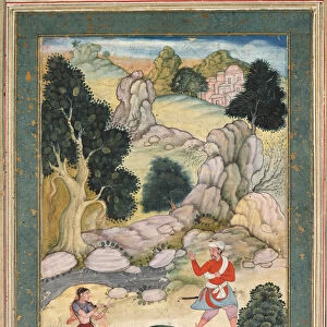 Lovers parting page book fables 1590-95 Northern India