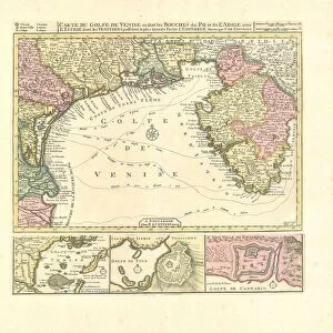 Map Carte du golfe de Venise ou sont les bouches du Po et de l Adige