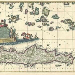 Map Cretae seu Candiae insula et regnum cum diversis aliis archipela