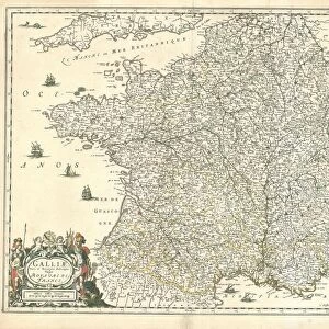Map Galliae Copperplate print