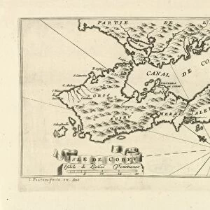Map of the island of Corfu Greece, Jacob Peeters, 1690