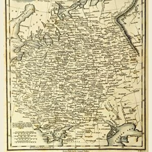 Map Russia, 19th century engraving