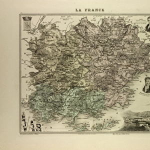 Map of Var, 1896, France