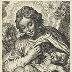 Mary with Child and cherubs, Schelte Adamsz. Bolswert, Peter Paul Rubens, c. 1596 - c