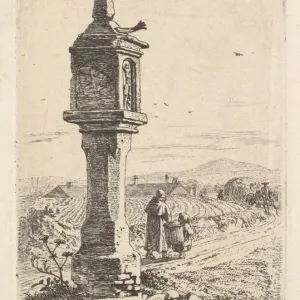 Memorial Column Iron Hand 1811 Etching Print Second State