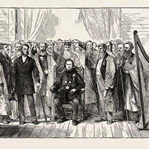 The Mold Eisteddfod: Chairing the Bard, Wales, Uk, 1873 Engraving