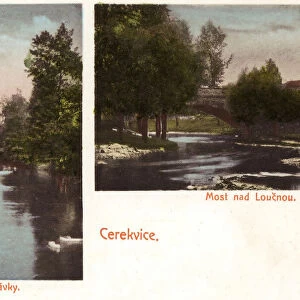 Multiview postcards Loučna river Bridges
