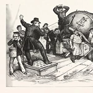 NOW OR NEVER, THE WHITE HOUSE OR BUST! Engraving 1880, US, USA, America, POLITICS