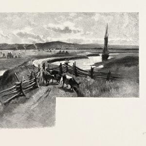 Nova Scotia, Dyke Lands, Canada, Nineteenth Century Engraving