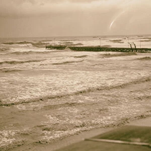 Official opening Tel Aviv jetty storm Distant view