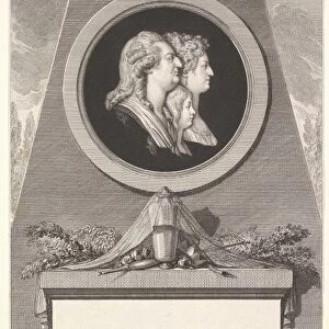 Portrait Louis XVI Marie Antoinette Dauphin ca