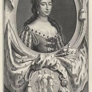 Portrait Maria II Stuart Maria II oval number