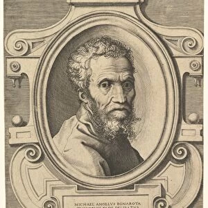 Portrait Michelangelo 1564 Engraving sheet 10 3 / 16 x 7 11 / 16