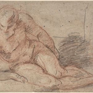 Reclining Nude Figure recto unidentifiable sketches