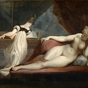 Resting female nude pianist 1799 / 1800 oil canvas