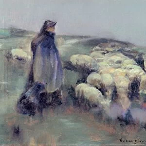 A Shepherdess Signed in black paint, lower right: William Kennedy, William