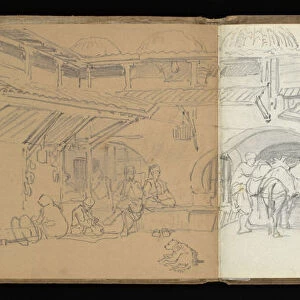 Sketchbook Preziosi Amadeo 1816-1882 pencil gray wash