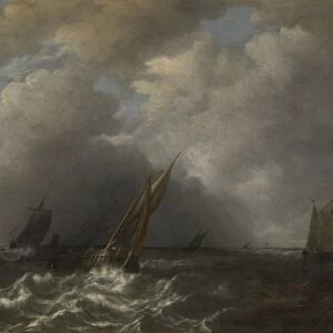 Storm on the Meuse River, Hendrick Martensz. Sorgh, 1668
