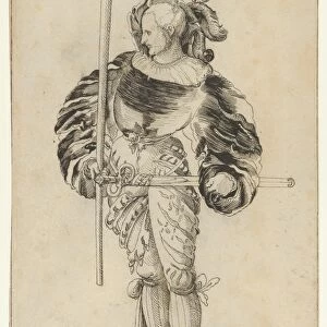 Swiss Foot Soldier early 16th century Pen black ink