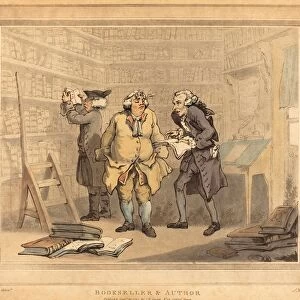 Thomas Rowlandson (British, 1756 - 1827 ), Bookseller and Author, 1784, hand-colored