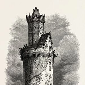 Tower at Andernach. the Rhine, Germany, 19th century engraving