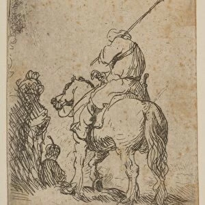 Turbaned Soldier Horseback ca 1629 Etching New Holl