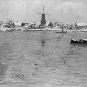 View of Dordrecht in winter, The Netherlands, Siebe Johannes ten Cate, 1892